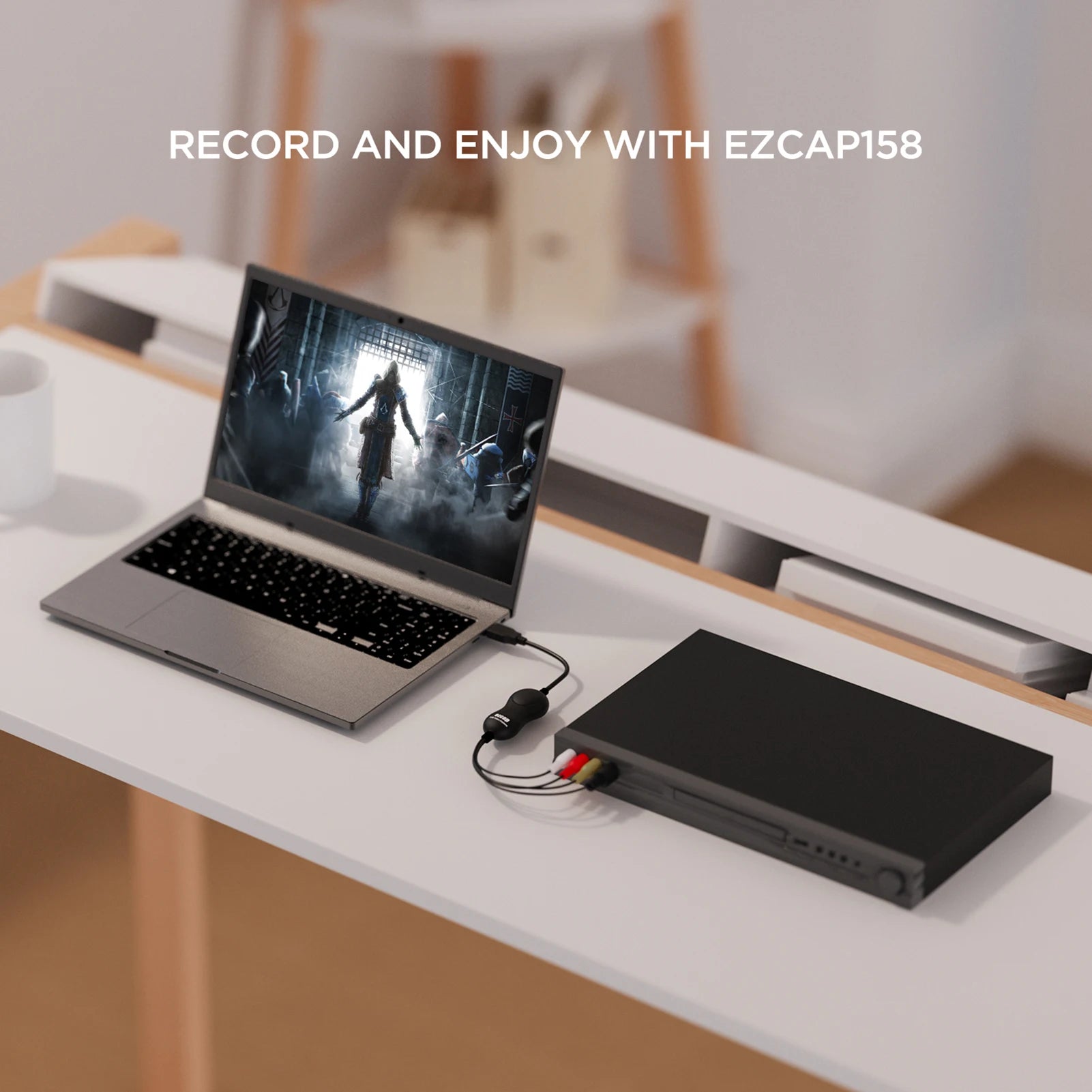 USB 2.0 UVC Video Capture Card VHS to Digital Converter Supports CVBS and S-Video Input Camcorder Game Player to PC Laptop Zpaxo