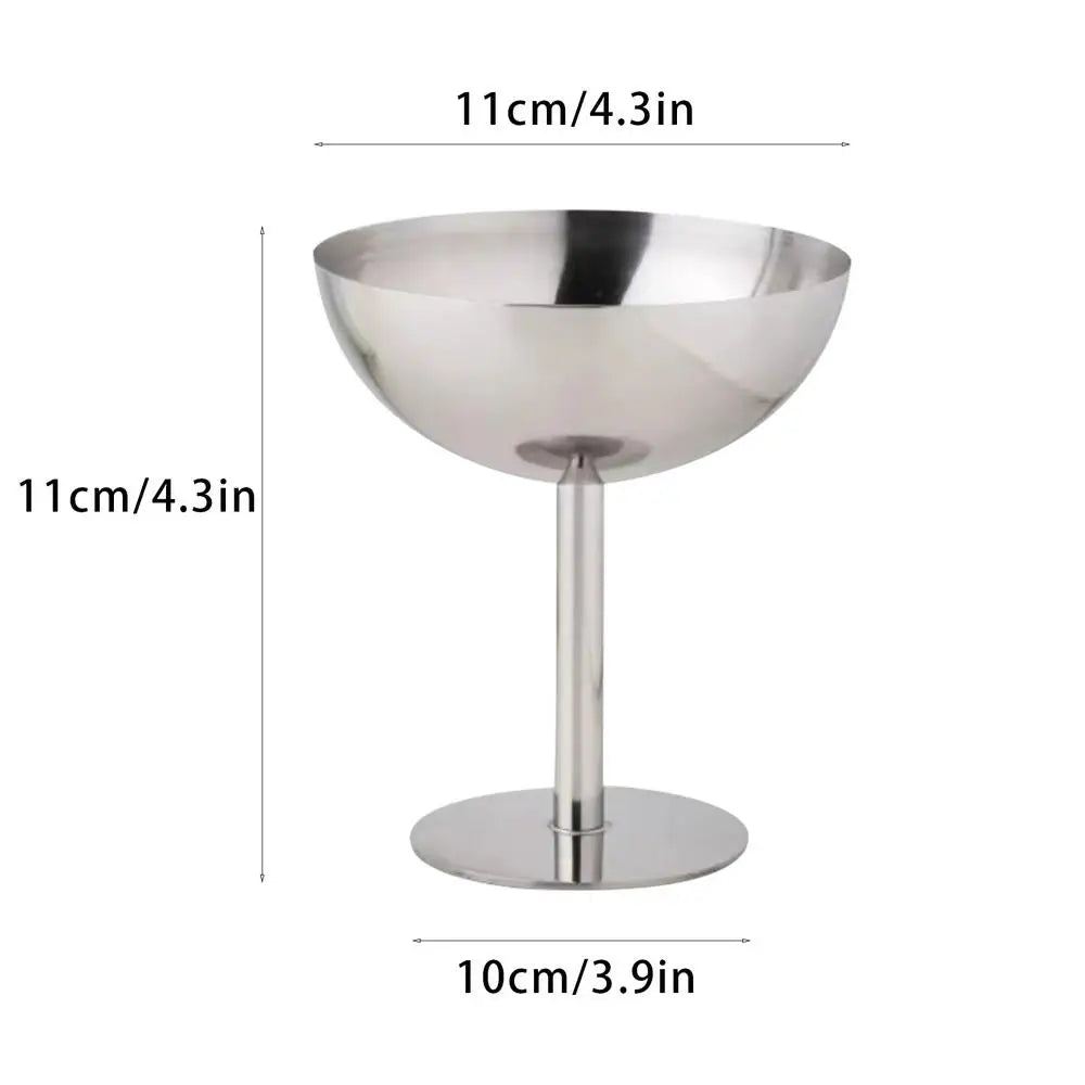 Ice Cream Bowl Stainless Steel Goblet Cup Fruit Plate Snack Dish