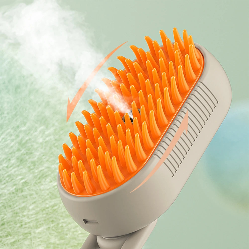 1 Steam Brush Cat Dog Grooming Comb Electric Water Spray Curry