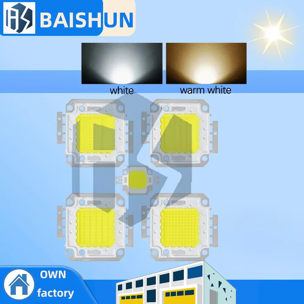 DC 12V/36V High-Power COB LED Chip (10W-100W): 3000K-6500K Adjustable for DIY Floodlight Projects Zpaxo