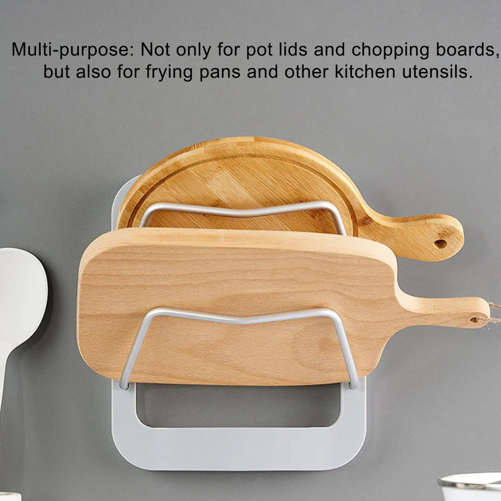 Pot Lids Organizer Rack Wall Mounted Kitchen Storage Shelf No