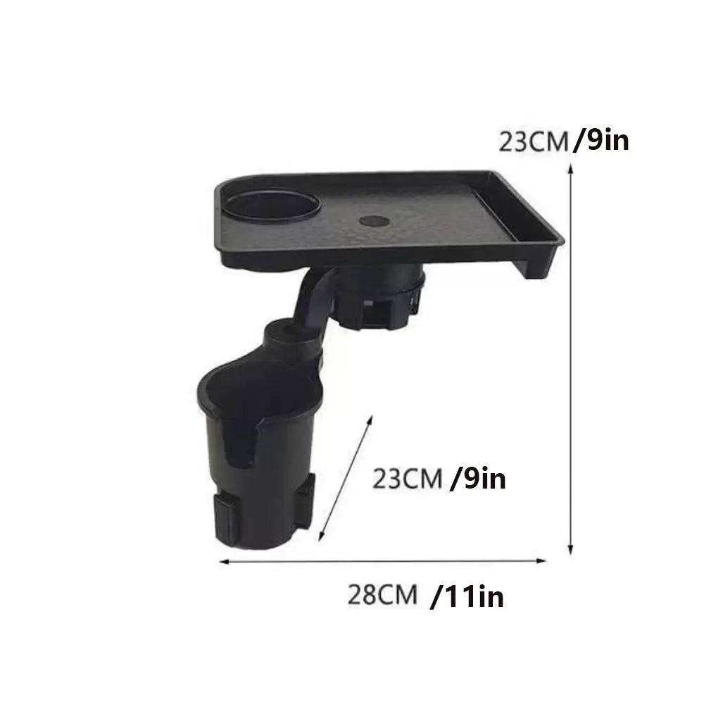 with Tray Car Cup Holder Expander Anti Slip Adjustable Base Center Console Cup Holder 360-Degree Rotation Stretchable Zpaxo