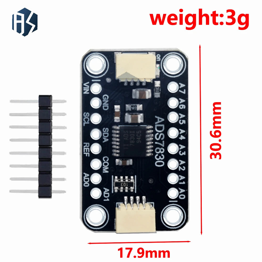 2 7V-5 5V Powered ADS7830 8 Channel 8-Bit ADC Analog-to-digital Zpaxo