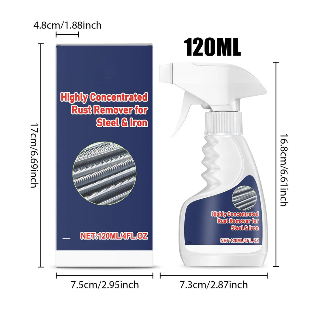 Rust Remover Metal Concentrated Spray Powerful Stain Dissolver Car