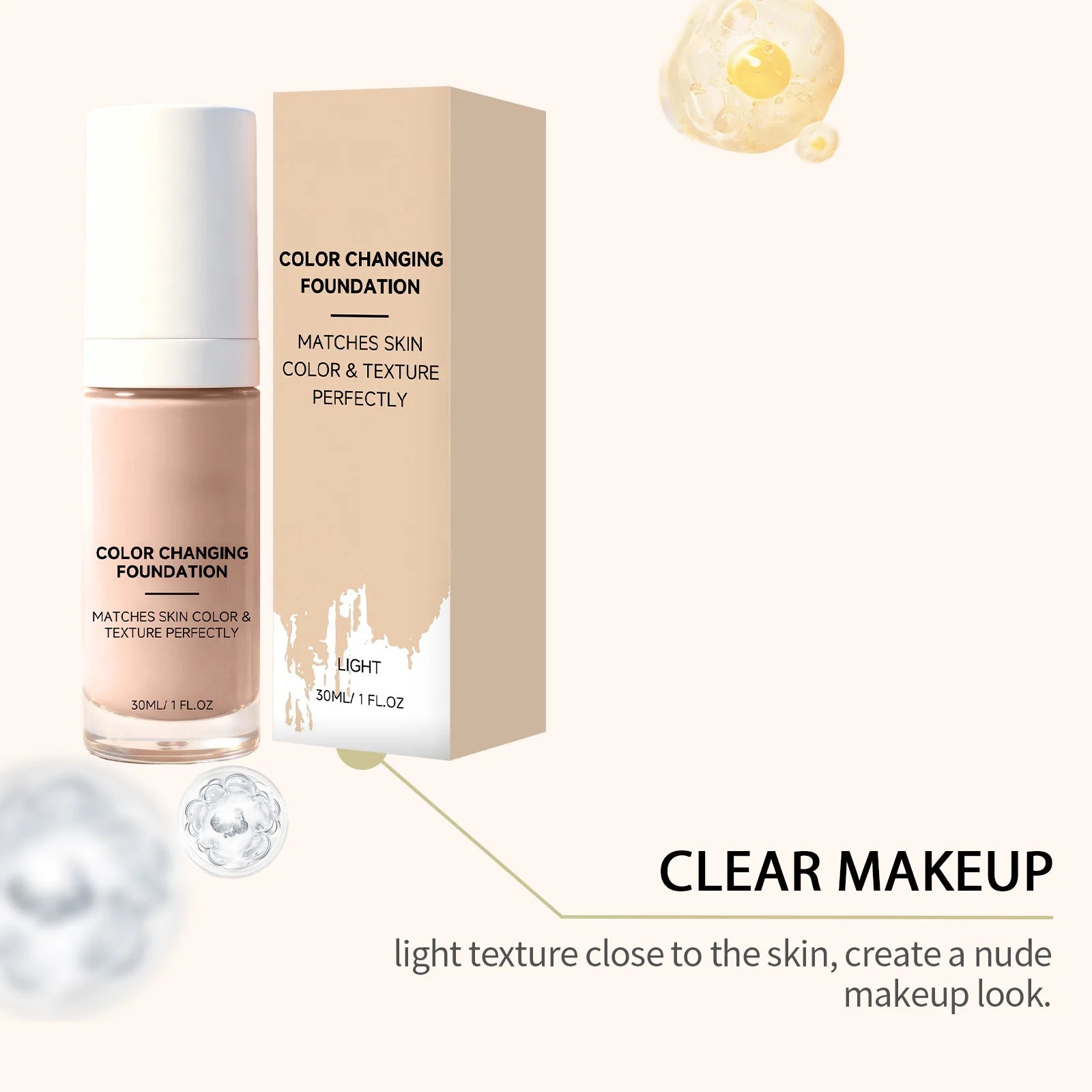 Color Changing Liquid Foundation | Waterproof Full Coverage Makeup Liquid Foundation Zpaxo