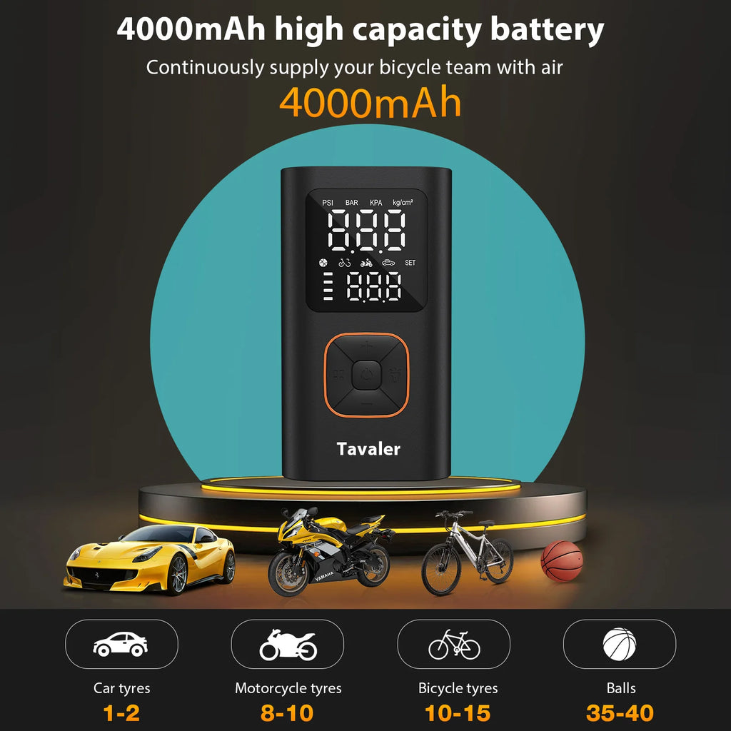 New 150PSI Portable Air Injector Bicycle Tire Inflator Bike Motorcycle Electric Air Pump Car Compressor Ball Bicycle Accessories Zpaxo