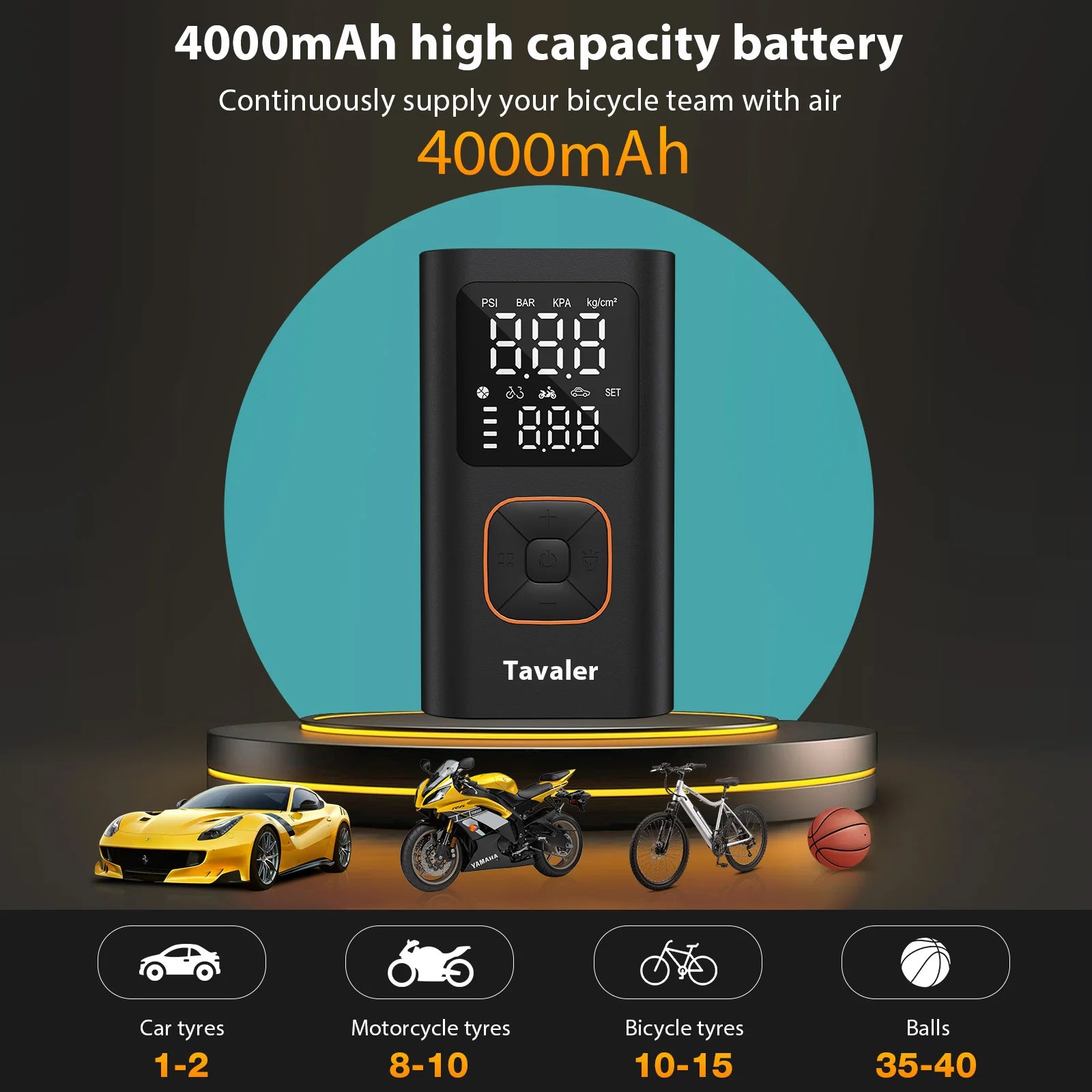 New 150PSI Portable Air Injector Bicycle Tire Inflator Bike Motorcycle Electric Air Pump Car Compressor Ball Bicycle Accessories Zpaxo
