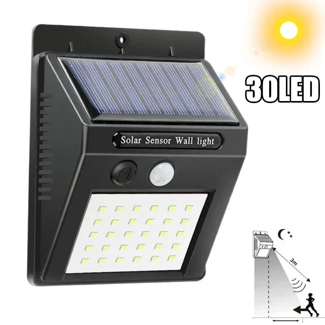 20 30 48 LED Split Integrated Solar Light PIR Motion Sensor Wall Lamp Zpaxo 30LED-Integrated