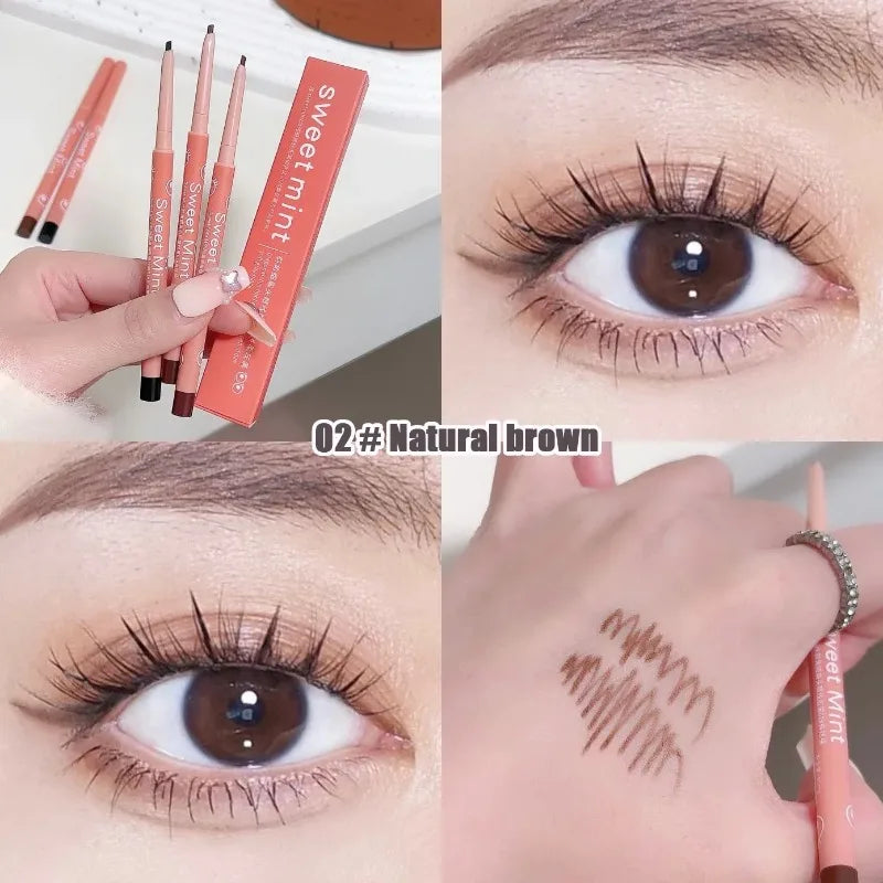 Red Brown Eyeliner Pencil Waterproof Long Lasting Matte Black Easy Zpaxo 02 Natural brown