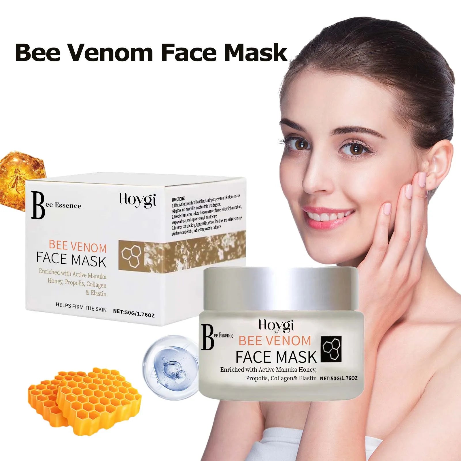 Hoygi Propolis & Bee Venom Facial Mask – Firming & Brightening Facial Mask Cream Zpaxo