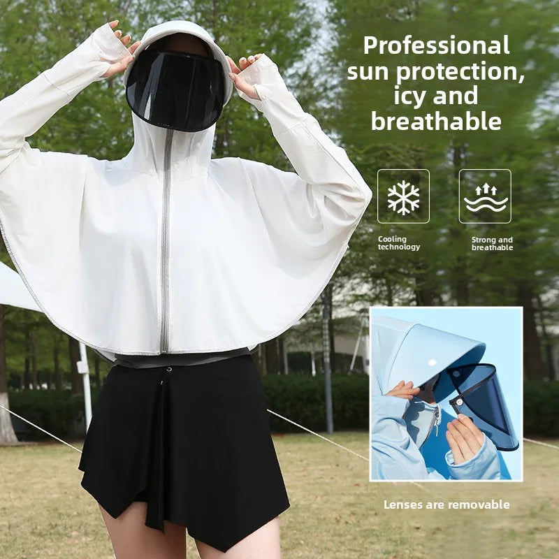 Women's Ice Silk Sun Protection Jacket Spring Summer UV-Blocking