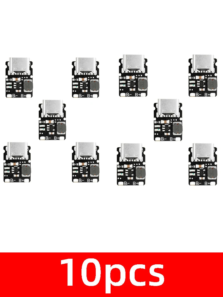1~10PCS Mini Lithium Battery Charging Module, 5V Output Boost 1.2a 18650 Type-C with Protection Zpaxo 10PCS