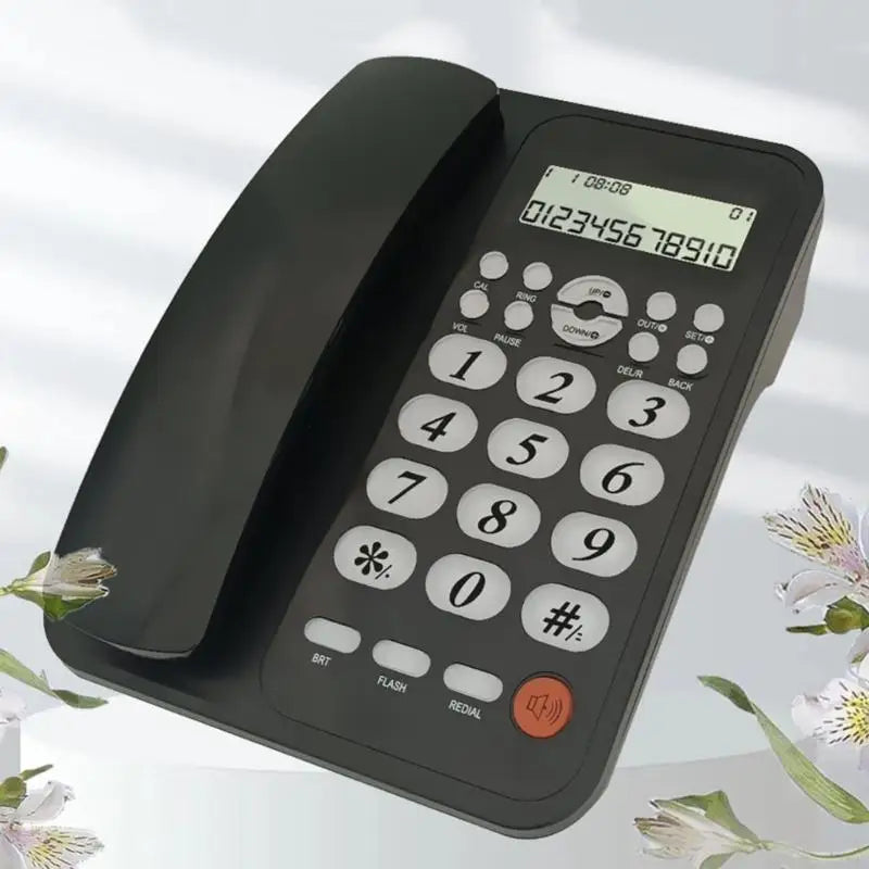 652F Corded Landline Phone Big Button Phones Fixed Telephone Office Zpaxo