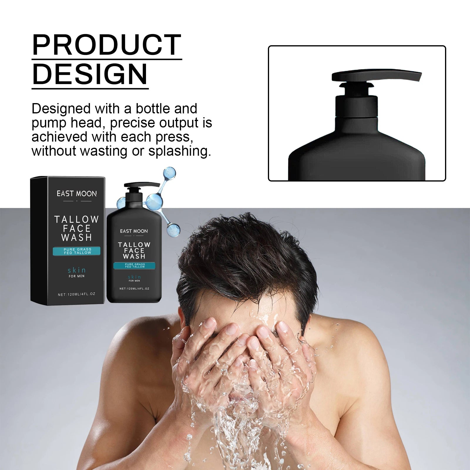 East Moon Men's Face Wash – Oil Control, Acne & Pore Cleanser Men's Facial Cleanser Zpaxo