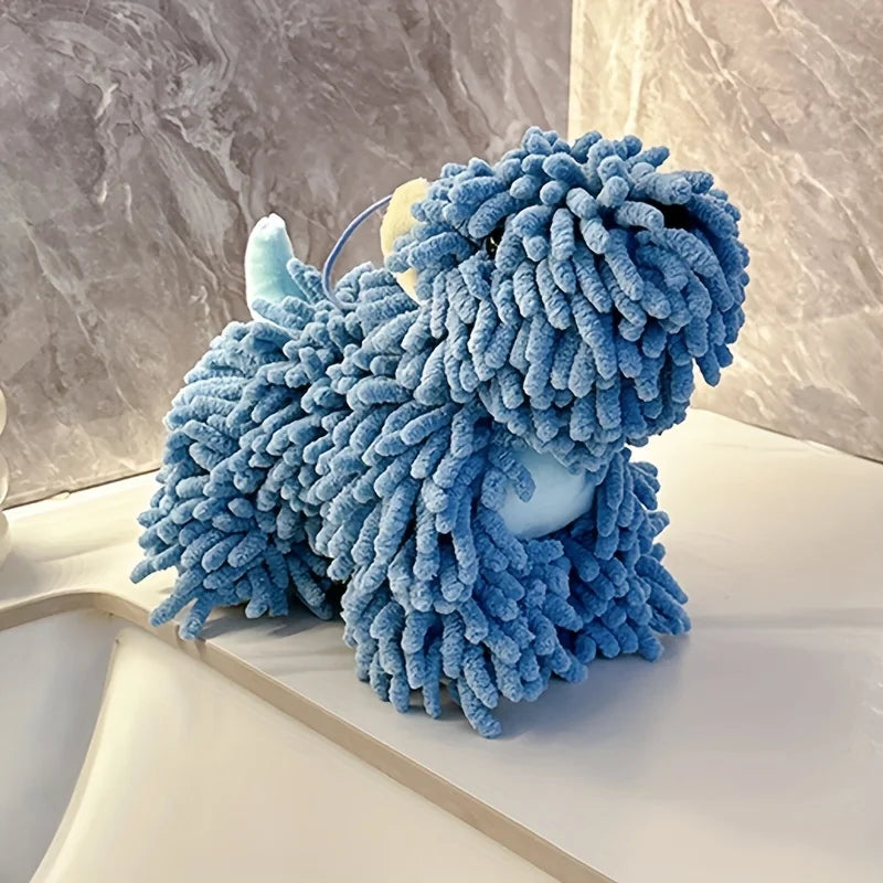 Cute Puppy Shaped Hand Towel Ideal Choice Wall Mounted Kitchen Zpaxo Blue