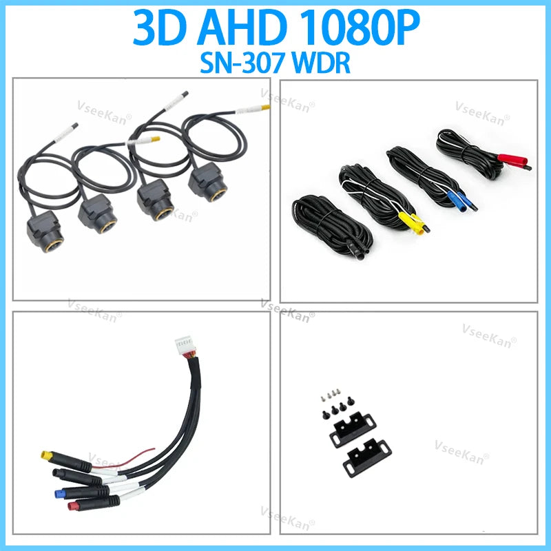 8K AHD 1080P 720P 3D Car 360 Panoramic Camera Rear+front+side Android