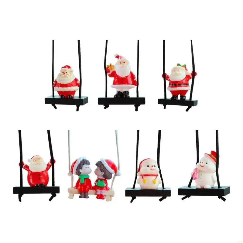 Easy Install Santa Swing Car Hanging Decoration Ornament Christmas