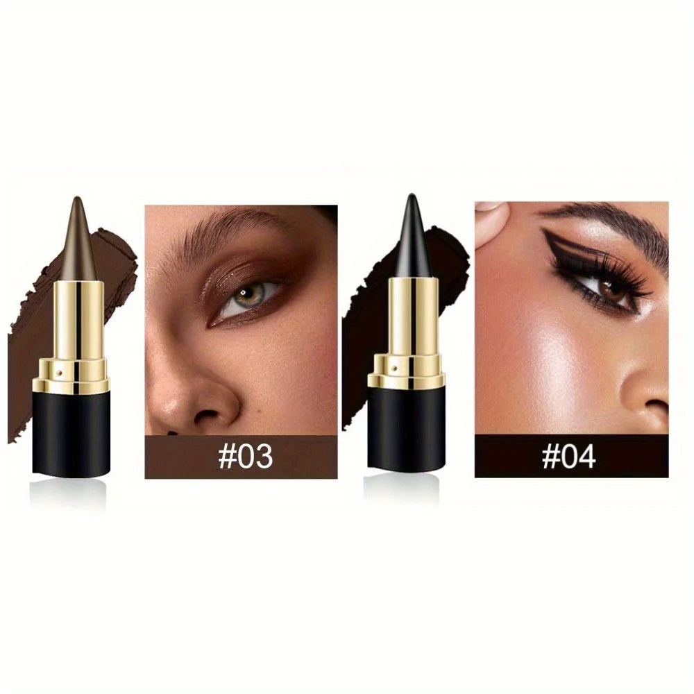 2Pcs Black&Brown Gel Eyeliner Pencil Eye Black Face Paint Sticks Makeup Set, Natural Black Eyeliner Cream Waterproof Crayon Zpaxo Black and Brown