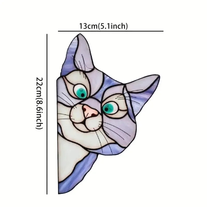 Waterproof Moisture-proof Glass Film Cat Peeping Design Self-adhesive