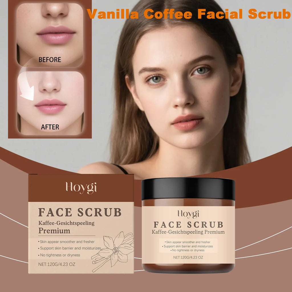 Vanilla Coffee Facial Scrub – Deep Cleansing Exfoliator | Hoygi Facial Exfoliating Scrub Zpaxo