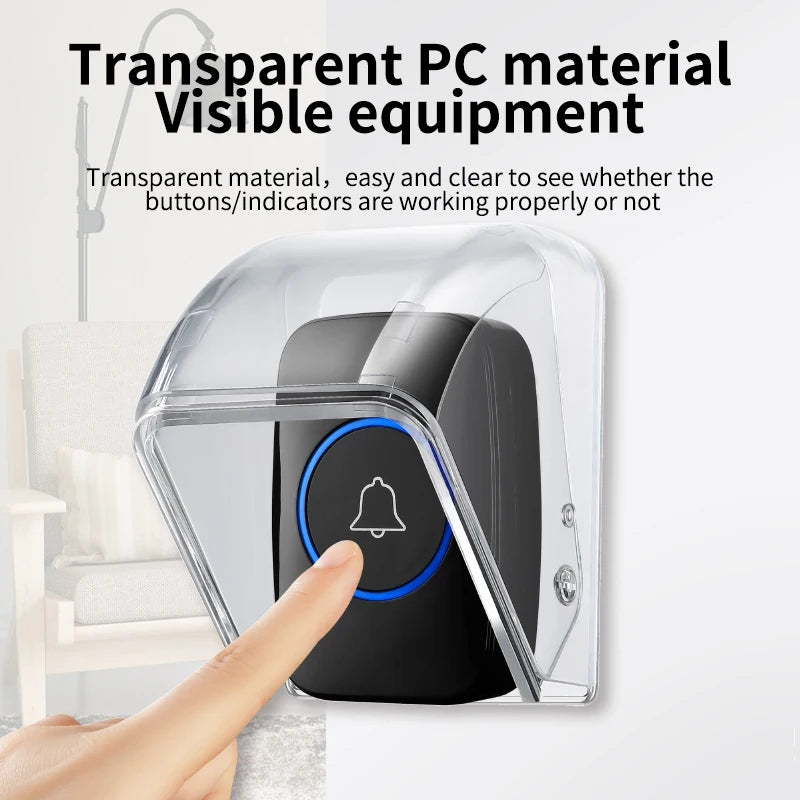 Waterproof Doorbell Cover Rain Case Wireless Button Smart Ring Chime Zpaxo