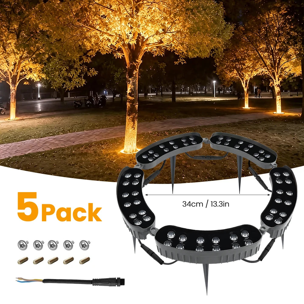 220V LED Tree Hug Lights IP65 Waterproof Outdoor Night Projection Spot Light For Home Decor Garden Park Yard Landscape Lamp Zpaxo 34cm 5Pcs