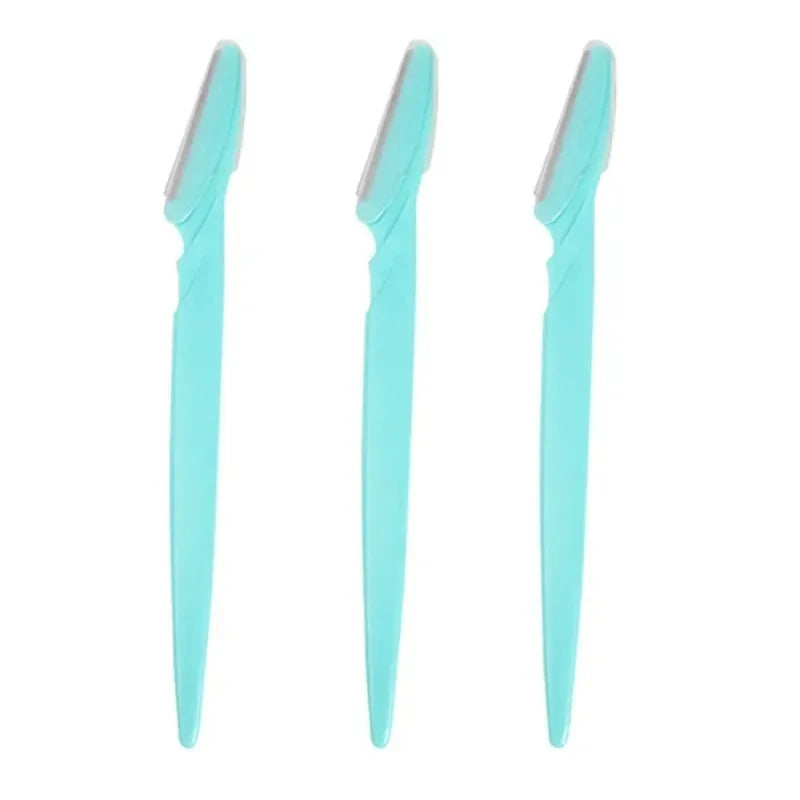1- Eyebrow Trimmer Razor Safety Eye Brow Shaping Knife Portable Zpaxo 3Pcs Blue