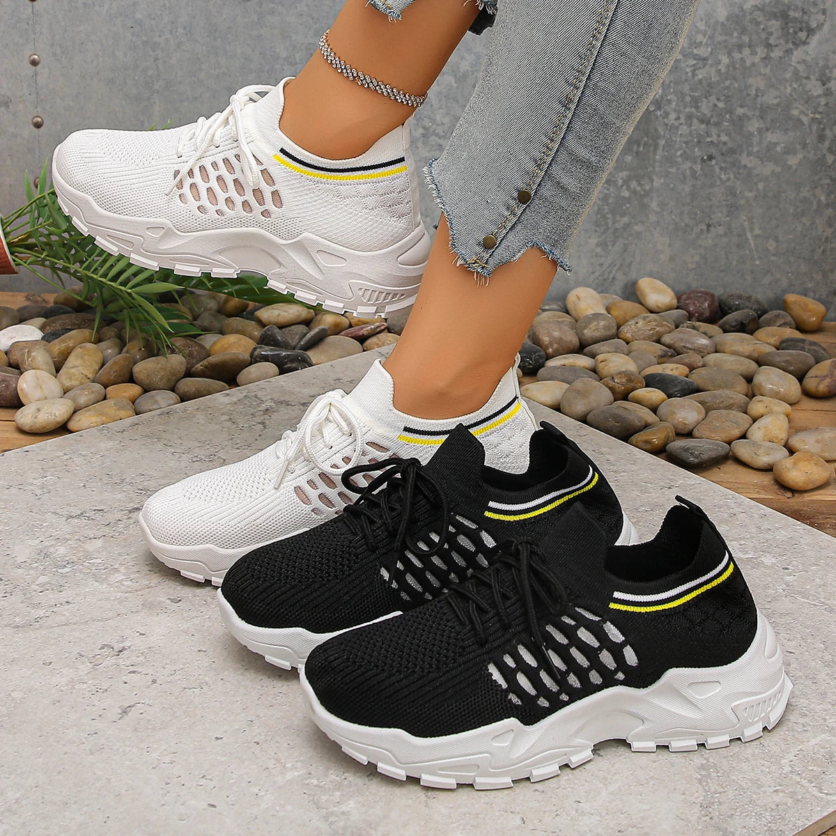 Women Mesh Shoes Fashion Casual Leisure Sneakers Women Comfortable Breathable Mesh Sports Shoes Spring Autumn Outdoor Sneakers Zpaxo