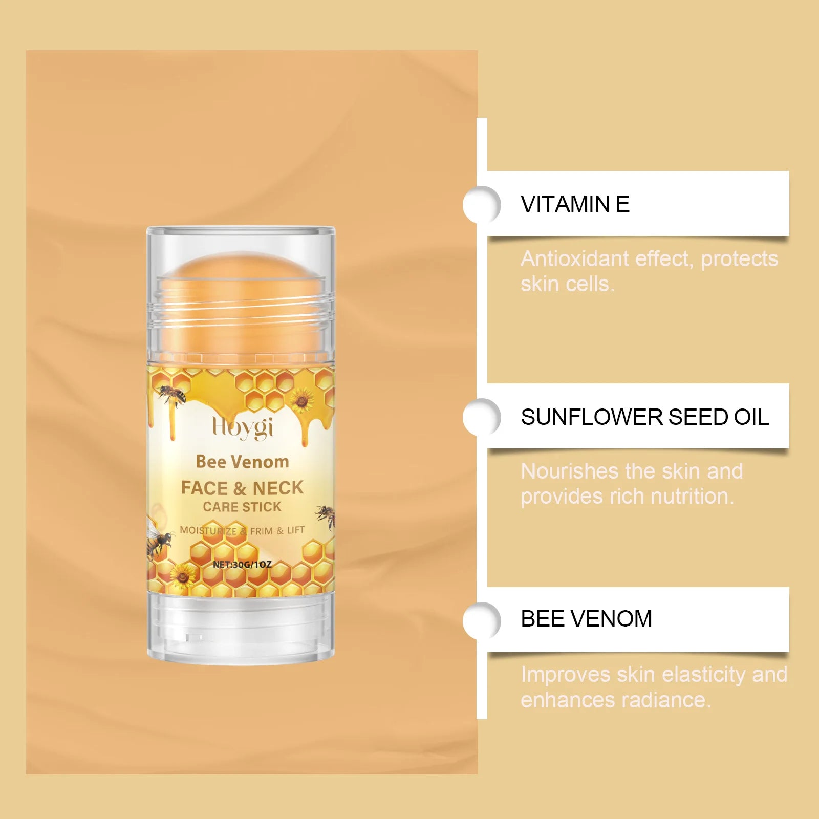Hoygi Bee Venom Firming Serum Stick Anti Wrinkle Cream Lifts Tightens the Skin Solving Wrinkles Fine Lines Natural Serum Zpaxo