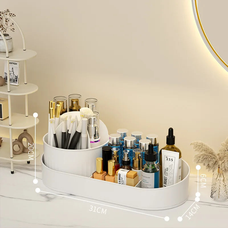 Rotatable Makeup and Cosmetics Organizer Desk Organizer Box Bathroom Storage Jewelry Nail Polish Makeup Sundries Drawer Storage Zpaxo