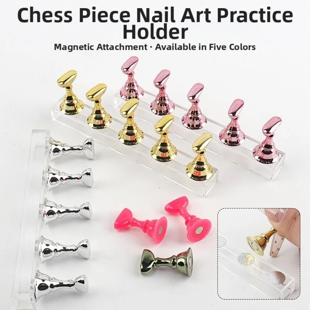 Multi-color Magnetic Nail Art Holder Reusable DIY False Tip Practice Zpaxo