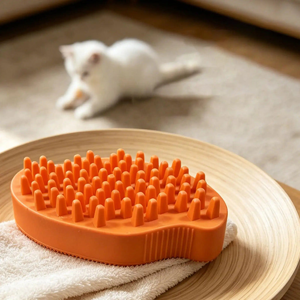 Double-Sided Rubber Pet Bath Brush – Cat & Dog Grooming Comb Pet Grooming Brush Zpaxo