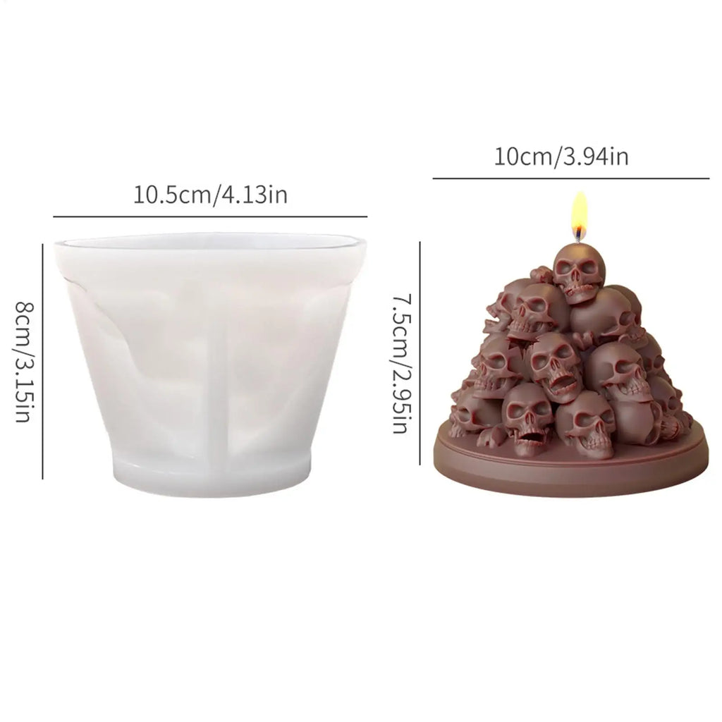 Halloween Skull Candle Mold Mountain Wax Making Moulds Party Casting