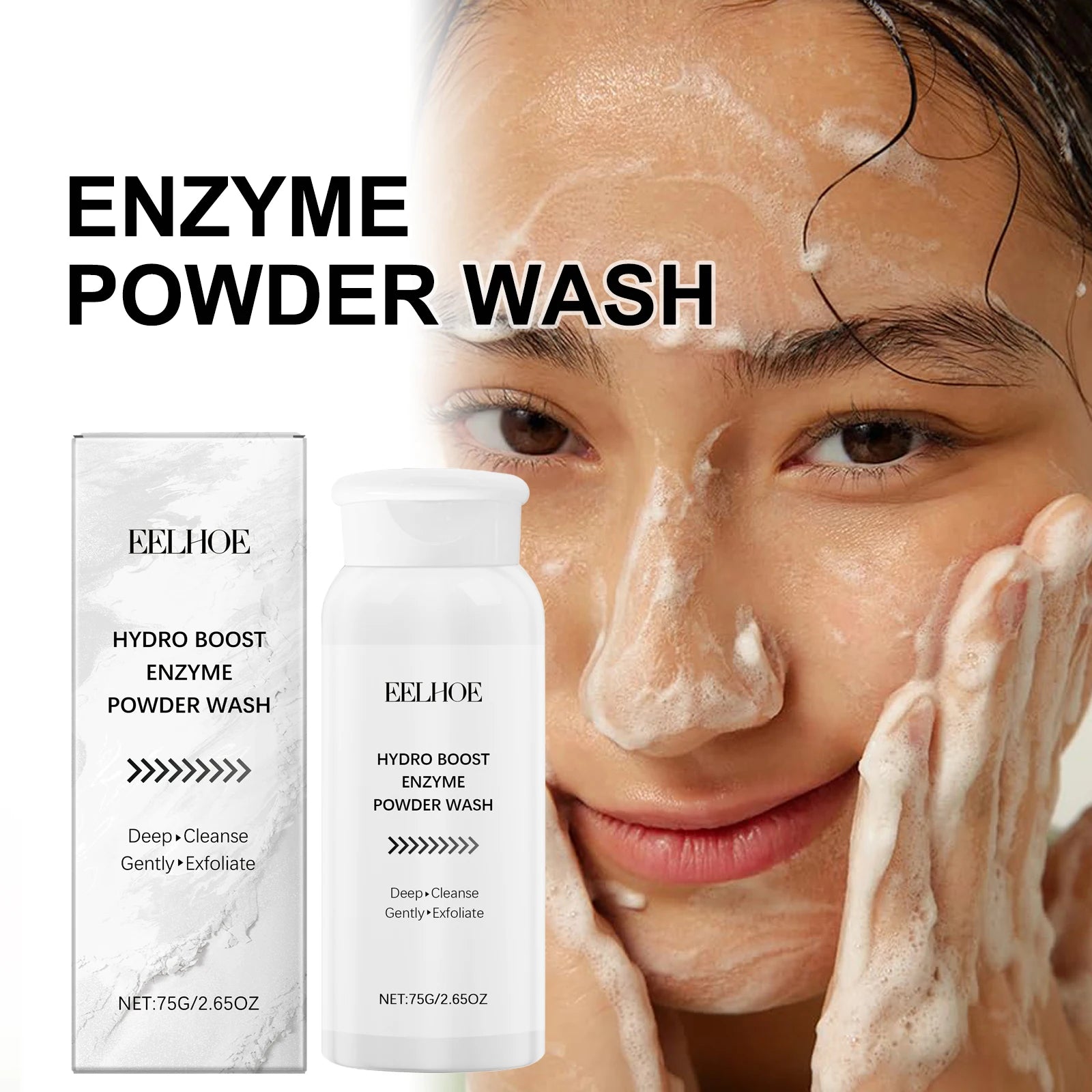 Enzyme Face Wash Powder 75g Gentle Exfoliating Cleanser for Sensitive Skin Removes Dirt Brightens Skin Travel Friendly Formula Zpaxo