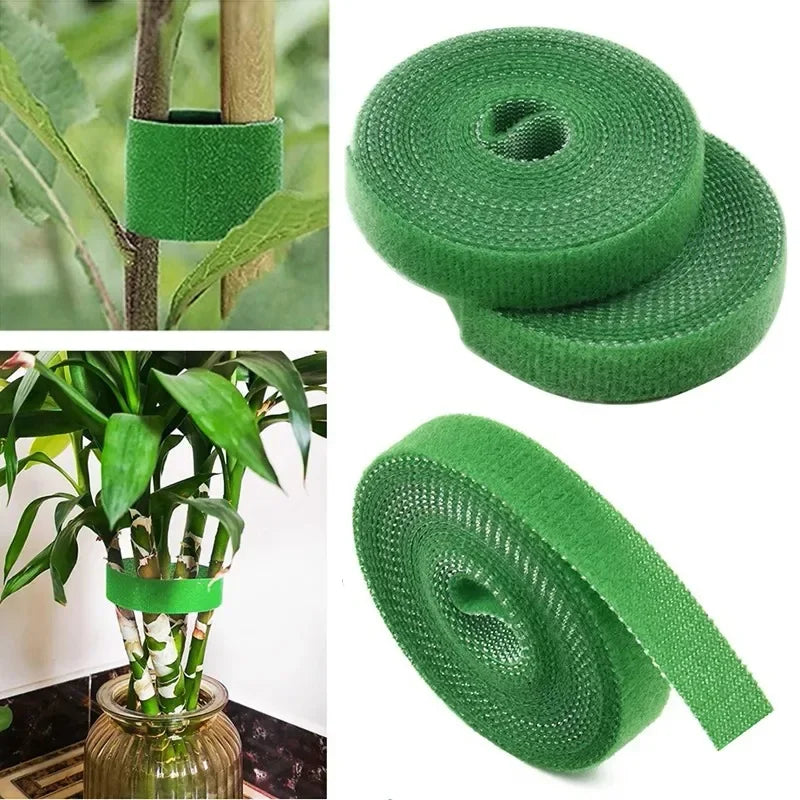 Green Nylon Garden Twine & Plant Ties – Hook Loop Cane Support