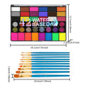 42 Color Face & Body Paint Palette Set,Water Soluble Long Lasting Safe Halloween Body Painting Pigments,Face Body Paint Makeup Zpaxo with brush
