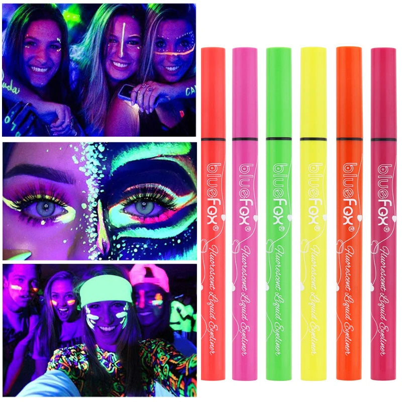 Glow Dark Face Paint Shimmer Eyeliner UV Neon Body Sticks Marker Zpaxo