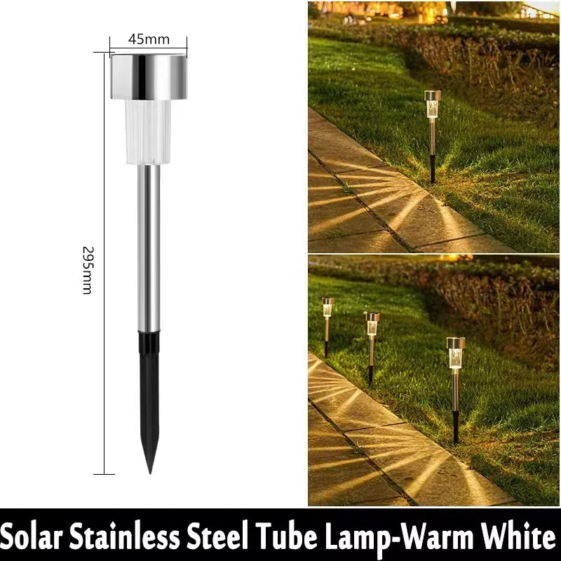 Outdoor Solar Pathway Landscape Lights Waterproof LED Lawn Decorative Zpaxo Warm 20 PCS