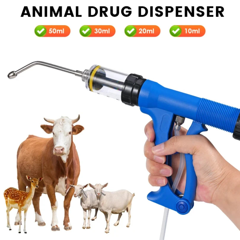 Veterinary Drench Gun 10–50ml | Livestock Dosing Device Veterinary Drench Gun Zpaxo