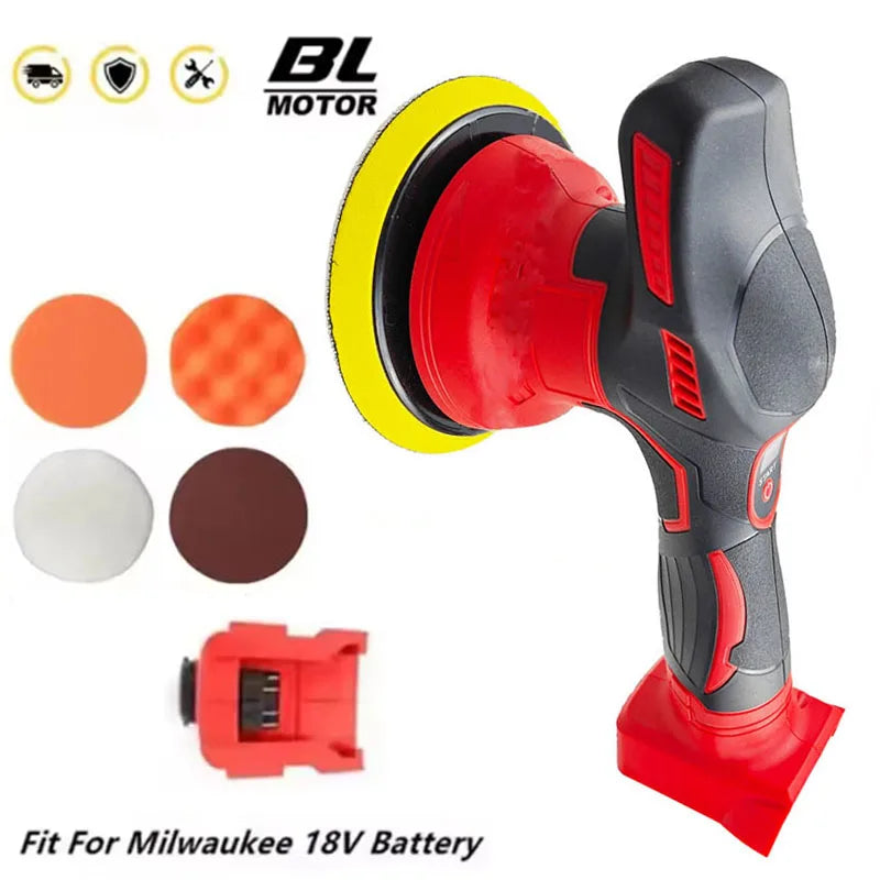 Fit Milwaukee 18V Battery Cordless Car Polisher 8 Gears Electric Auto