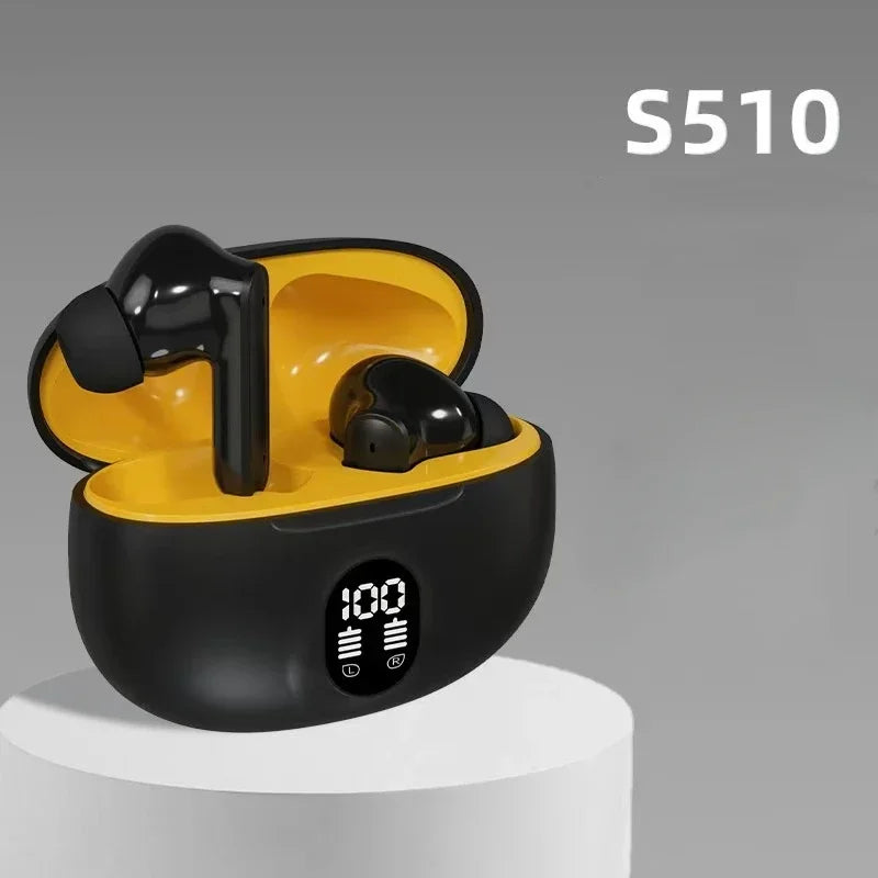 S510 TWS Wireless Headphones LED Power Earphones Digital Display Zpaxo black