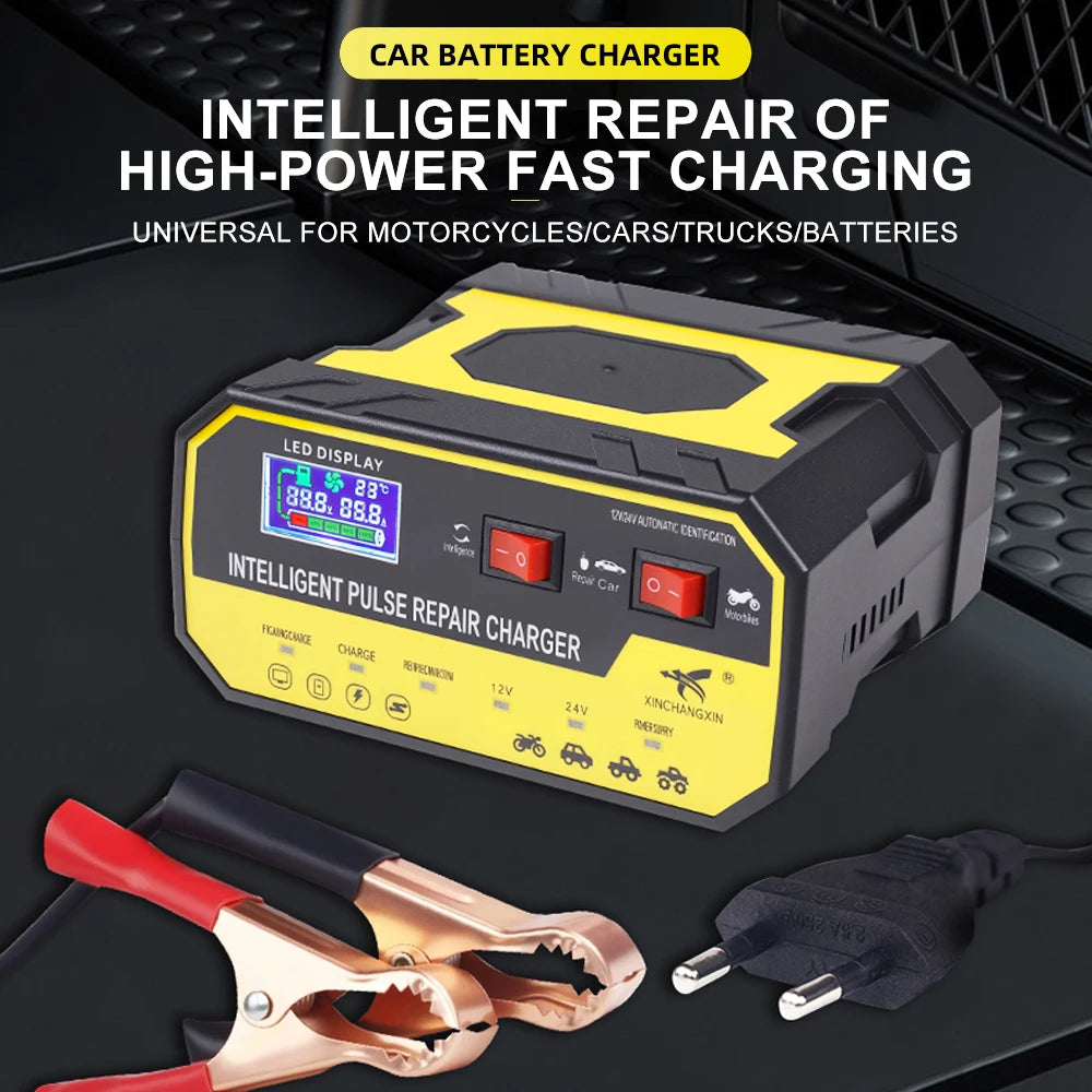 Intelligent Pulse Repair Car Battery Charger 12V 24V 8A Automatic