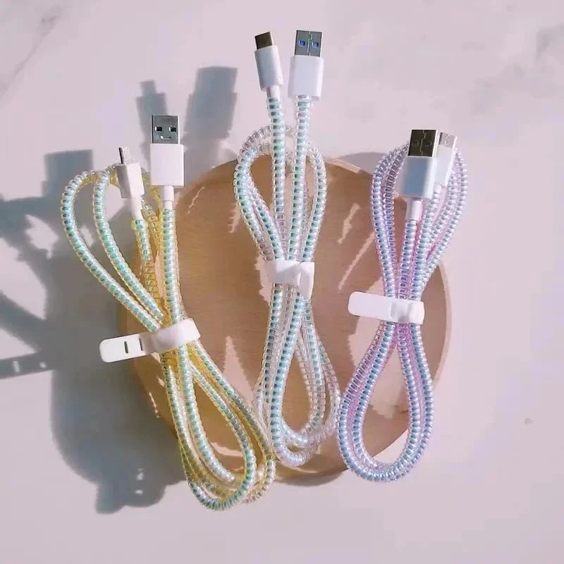 1.6M Spiral Laser Cable Protector & Cord Organizer Wrap – 2pk