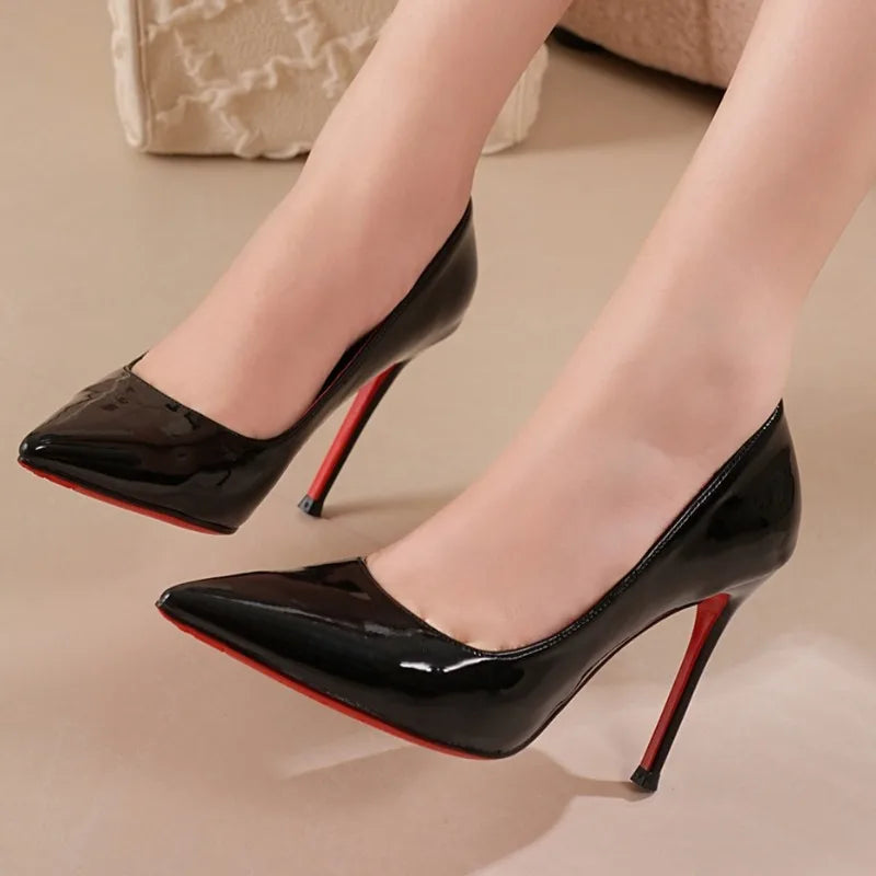 Women's Pointed Closed Toe Comfortable Sexy Elegant Thin Heel Shoes Zpaxo