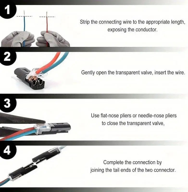 Waterproof Dual-wire LED Connectors Locking Plug-in Cable Low Voltage