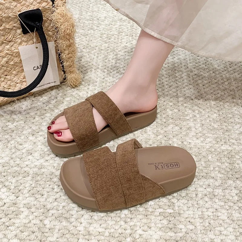 Fashionable Women's Summer Retro Wear-resistant Soft Sole Thick Heel Zpaxo