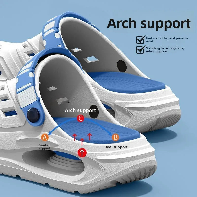 Orthopedic Slippers with Arch Support Anti Slip Soft Sole Summer Cool Hole Shoes Thick Bottom Breathable Walking Sandals Zpaxo