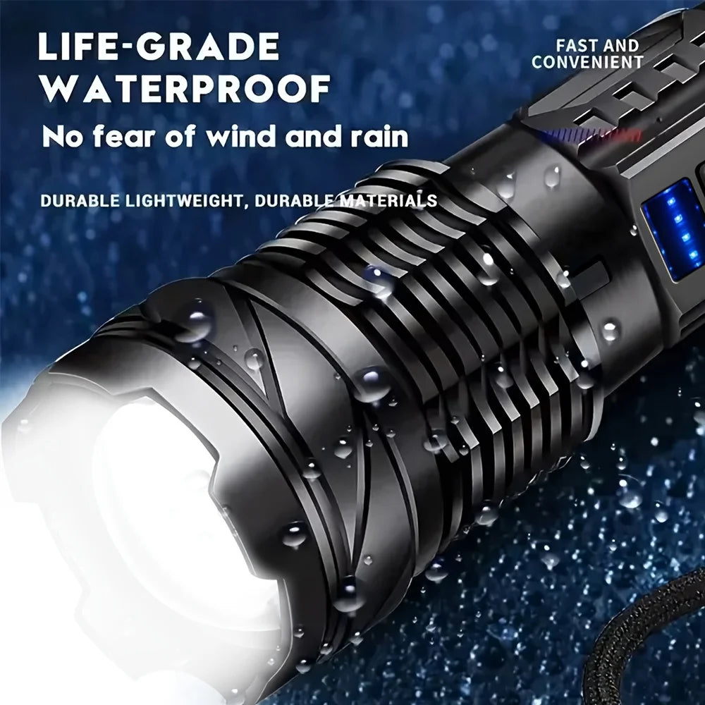 2-Pack Rechargeable LED Tactical Flashlight – 2000 Lumen Zoom