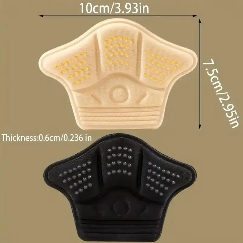 2pcs random color Self-Adhesive Thickened Shoe Insoles, Heel Pads for Fit Adjustment, Black/Beige Sneaker Zpaxo