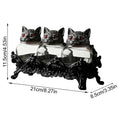 Glass Jar 3 Piece Cat Head Airtight Gothic Tea Containers seasoning Jars with Lids for Salt Pepper Tea Leaves Kitchen Dining Zpaxo China Mainland A